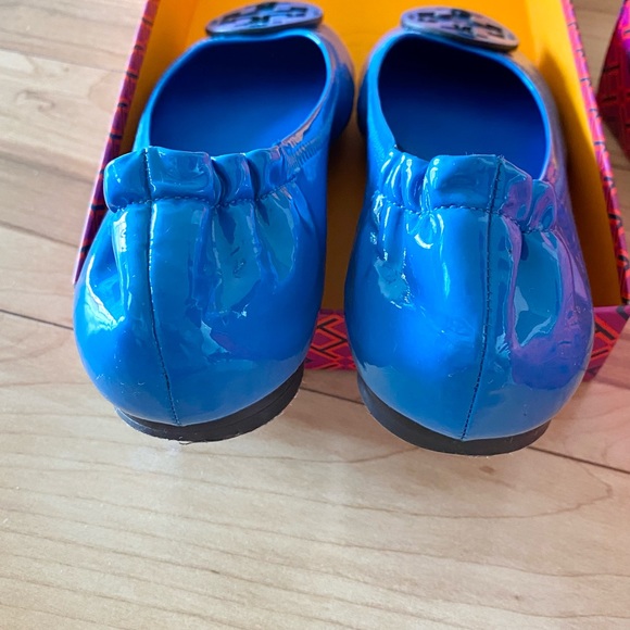 🚫SOLD🚫🍀Tory Burch🍀🥿Miller flats/shoes/ballets/leather/blue/excellent condt - Picture 2 of 10